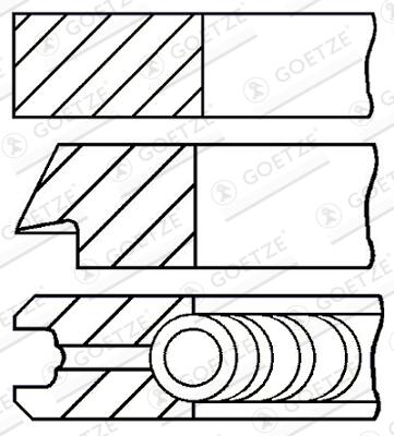GOETZE ENGINE Stempelringsæt 0843630000 for TOYOTA