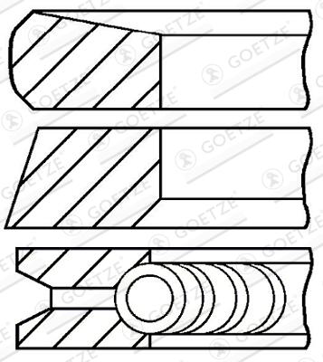 GOETZE ENGINE Stempelringsæt 0812740000 for RENAULT