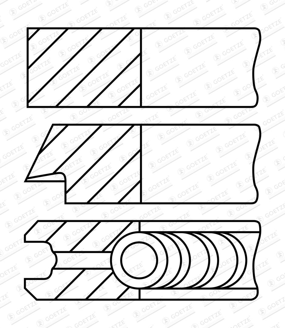 GOETZE ENGINE Stempelringsæt 0814830000 for VW