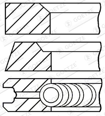 GOETZE ENGINE Stempelringsæt 0884900000 for HYUNDAI