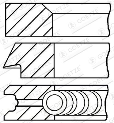 GOETZE ENGINE Stempelringsæt 0820310000 for FIAT
