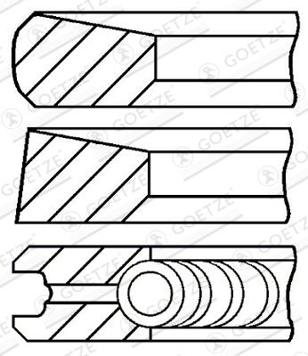 GOETZE ENGINE Stempelringsæt 0828710000 for MITSUBISHI