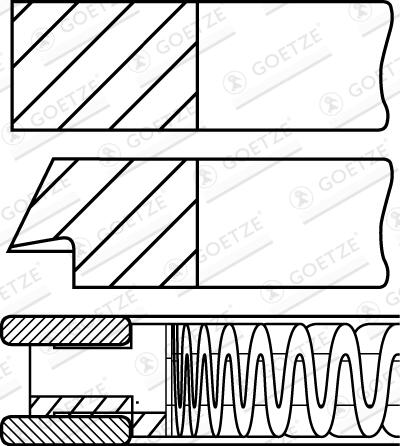 GOETZE ENGINE Stempelringsæt 0844850010 for HYUNDAI