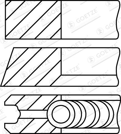 GOETZE ENGINE Stempelringsæt 0845360000 for VAG
