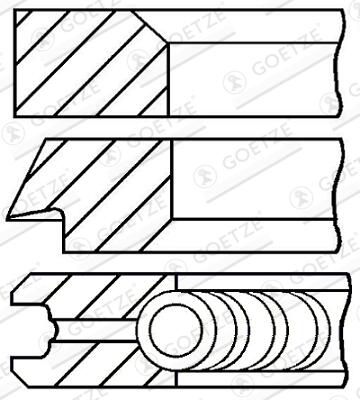 GOETZE ENGINE Stempelringsæt 0843700000 for FORD