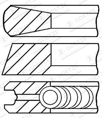 GOETZE ENGINE Stempelringsæt 0811470000 for PEUGEOT CITROËN