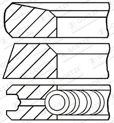 GOETZE ENGINE Stempelringsæt 0812370000 for FORD