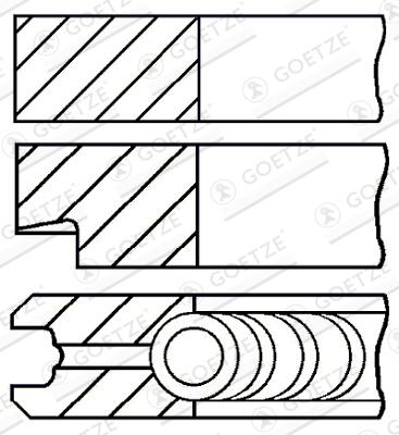 GOETZE ENGINE Stempelringsæt 0813760000 for VAUXHALL