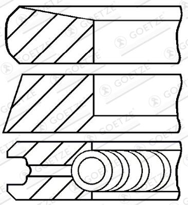 GOETZE ENGINE Stempelringsæt 0842200000 for OPEL