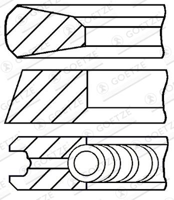 GOETZE ENGINE Stempelringsæt 0842740000 for MERCEDES-BENZ