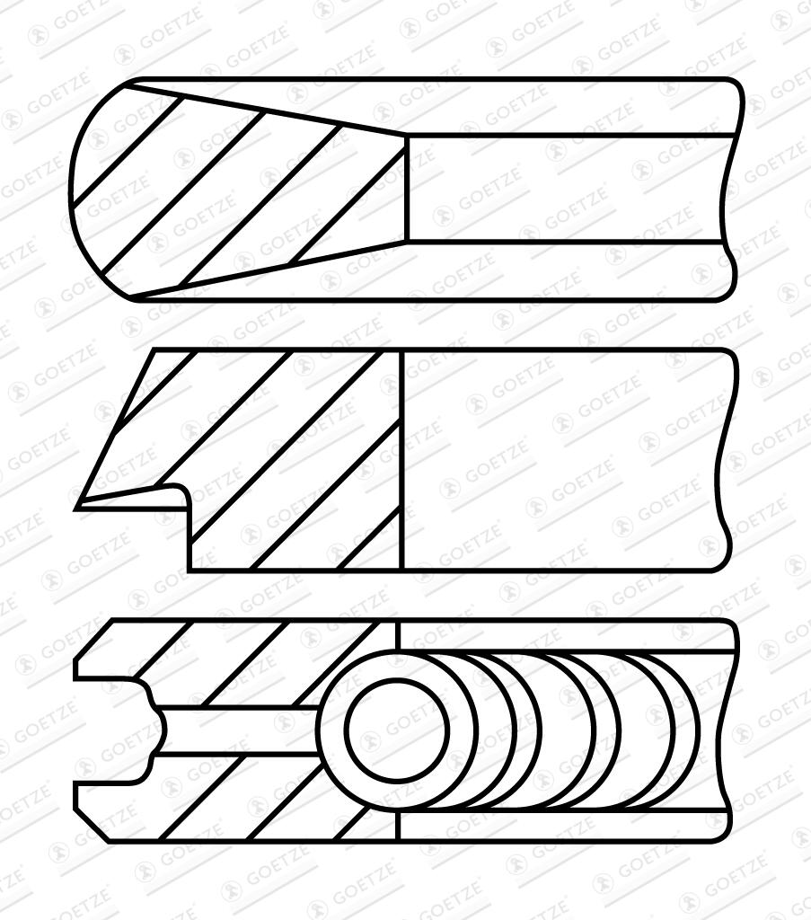 GOETZE ENGINE Stempelringsæt 0878230010 for FIAT