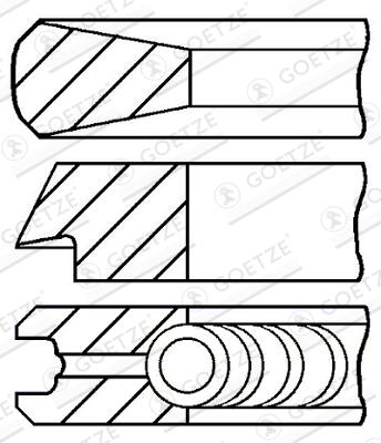 GOETZE ENGINE Stempelringsæt 0843360000 for FORD CITROËN/PEUGEOT