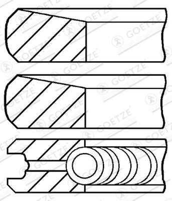 GOETZE ENGINE Stempelringsæt 0844350000 for MITSUBISHI