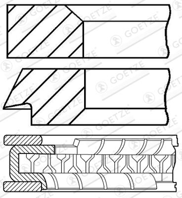 GOETZE ENGINE Stempelringsæt 0842480010 for HYUNDAI