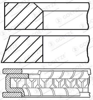 GOETZE ENGINE Stempelringsæt 0844720000 for KIA