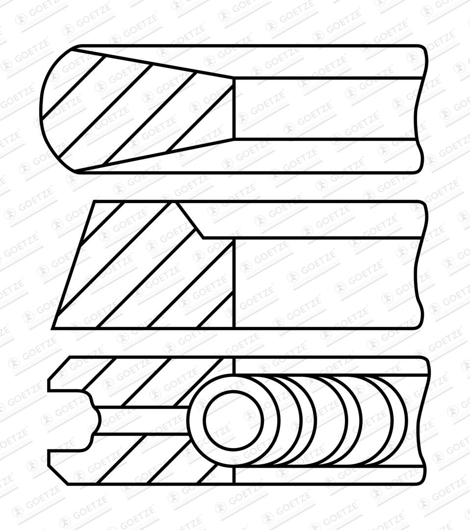 GOETZE ENGINE Stempelringsæt 0844760000 for HYUNDAI
