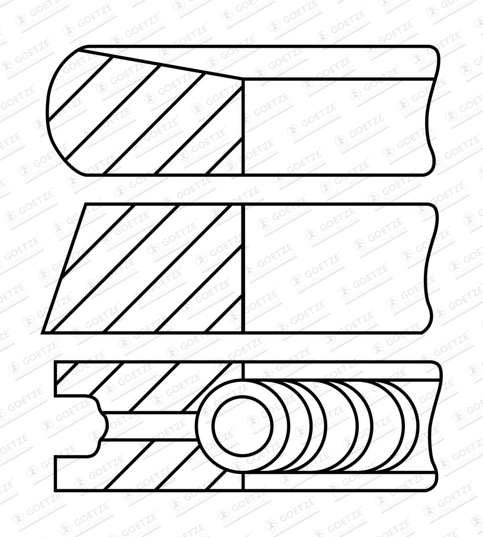 GOETZE ENGINE Stempelringsæt 0845200000 for OPEL