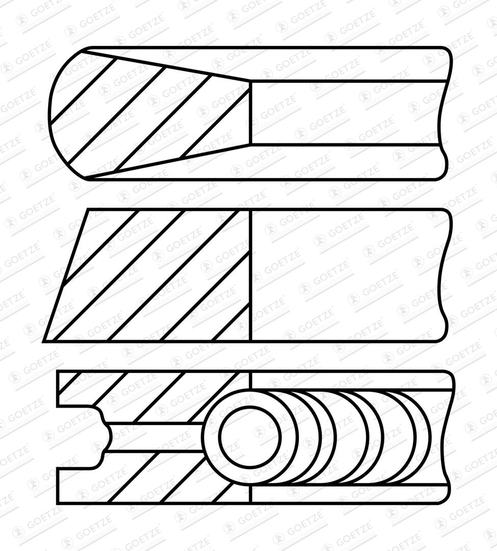 GOETZE ENGINE Stempelringsæt 0843190010 for HYUNDAI