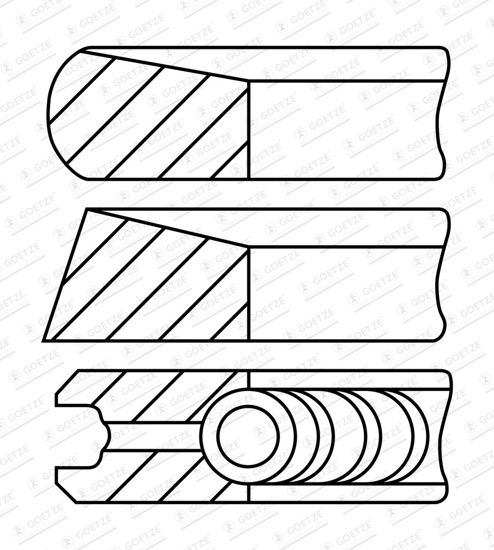 GOETZE ENGINE Stempelringsæt 0844860000 for HYUNDAI