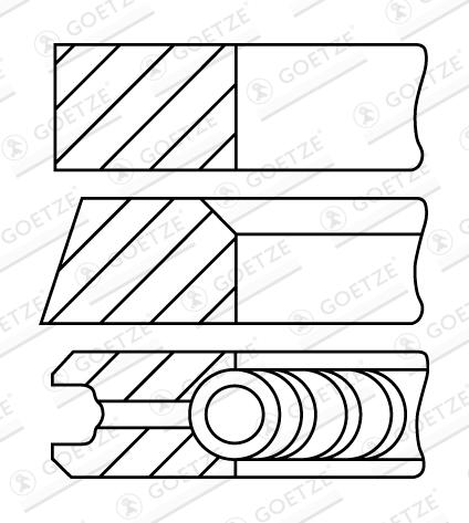 GOETZE ENGINE Stempelringsæt 0842180030 for BMW