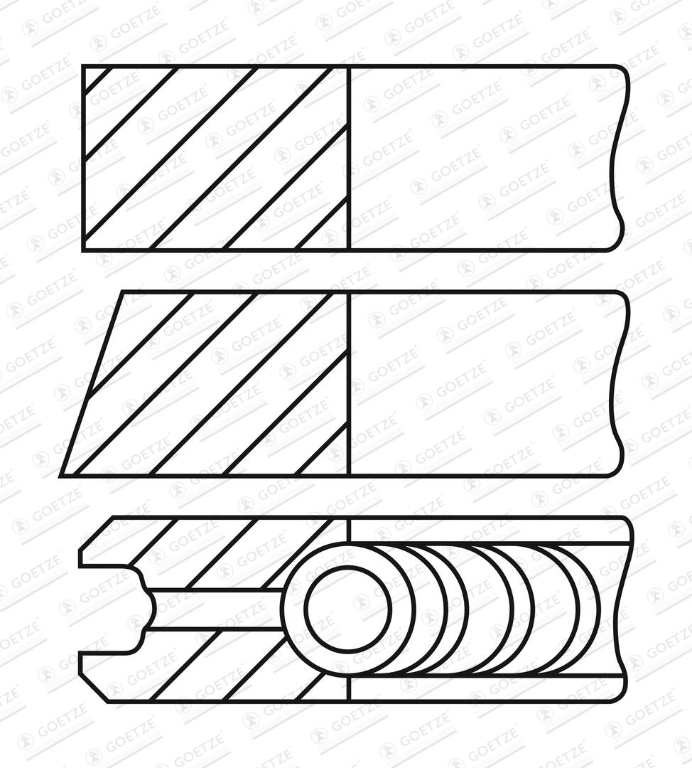GOETZE ENGINE Stempelringsæt 0845130000 for OPEL