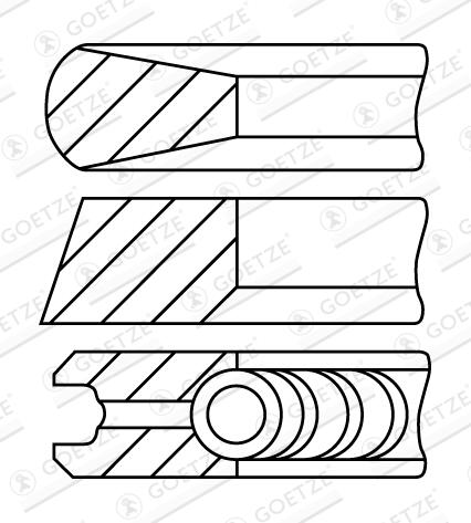 GOETZE ENGINE Stempelringsæt 0843040000 for HYUNDAI