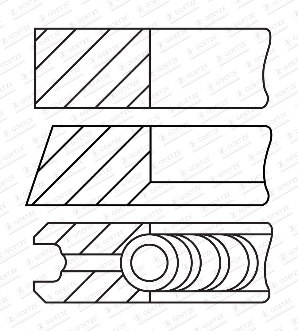 GOETZE ENGINE Stempelringsæt 0844970010 for BMW