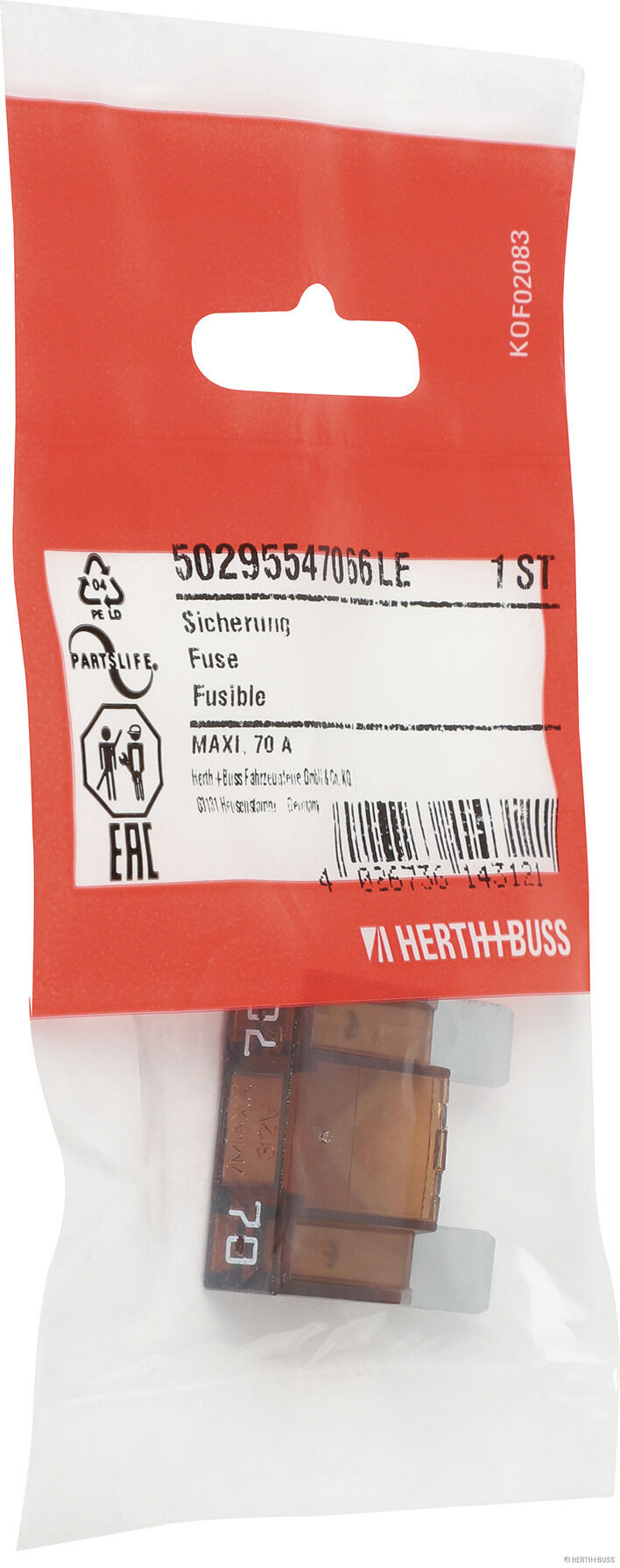 HERTH+BUSS ELPARTS Sikring 50295547066 for GENERAL MOTORS PEUGEOT RENAULT