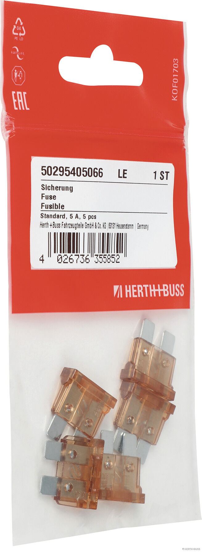 HERTH+BUSS ELPARTS Sikring 50295405066 for BMW FIAT GENERAL MOTORS PEUGEOT FORD RENAULT VAG