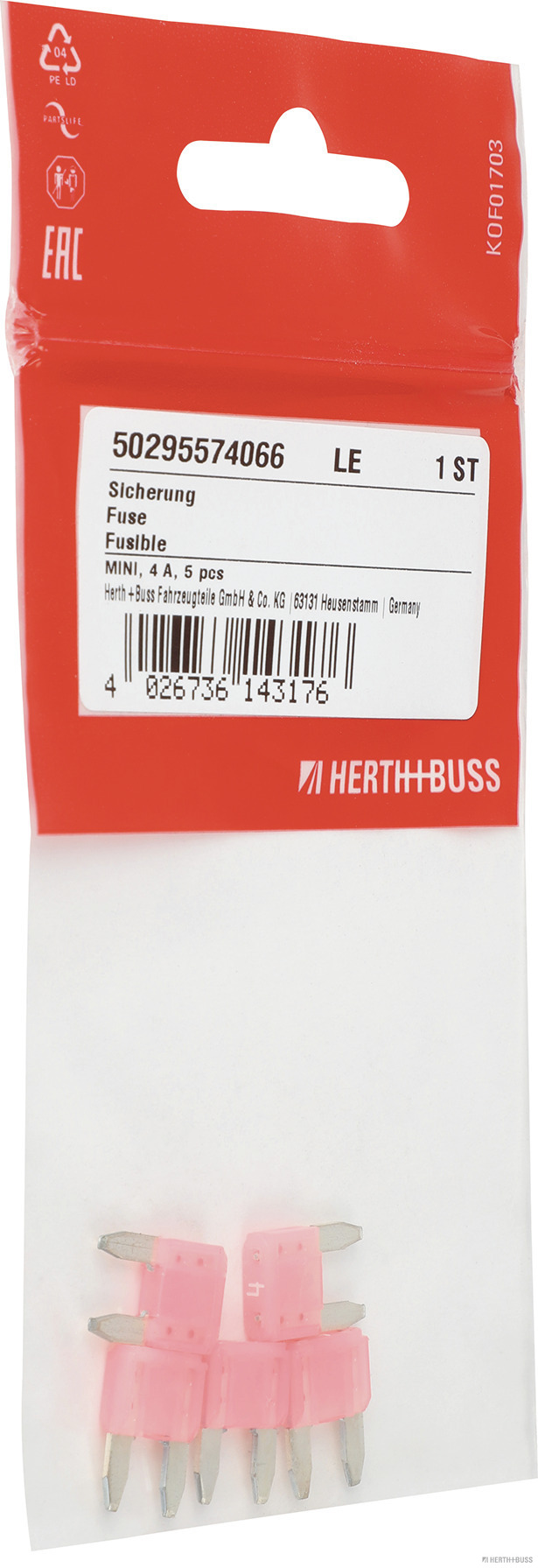 HERTH+BUSS ELPARTS Sikring 50295574066 for BMW FORD RENAULT VAG