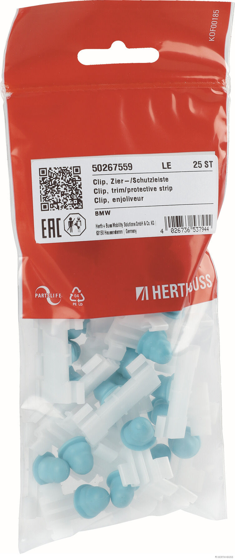 HERTH+BUSS ELPARTS Clips, side-/beskyttelseslister 50267559 Dørbeklædning for MINI