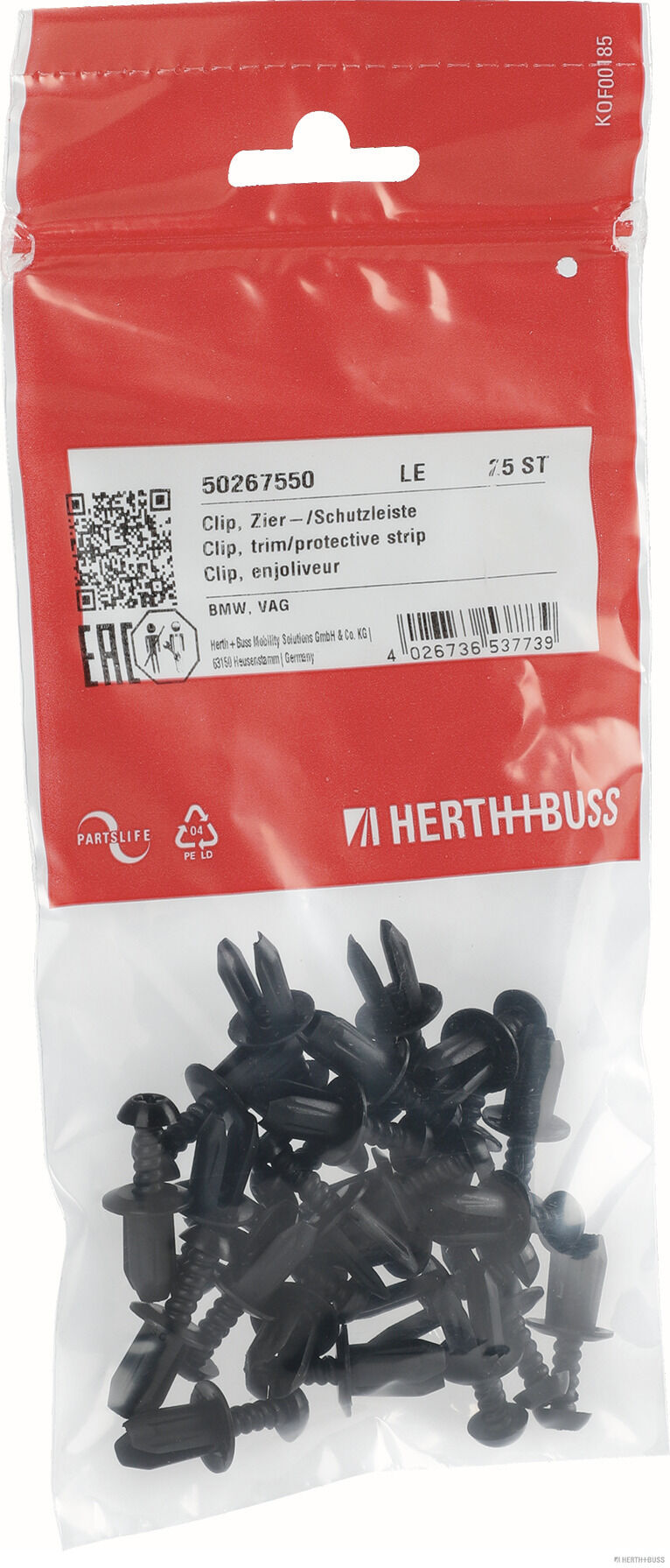 HERTH+BUSS ELPARTS Clips, side-/beskyttelseslister 50267550 Instrumentbræt for CUPRA MINI