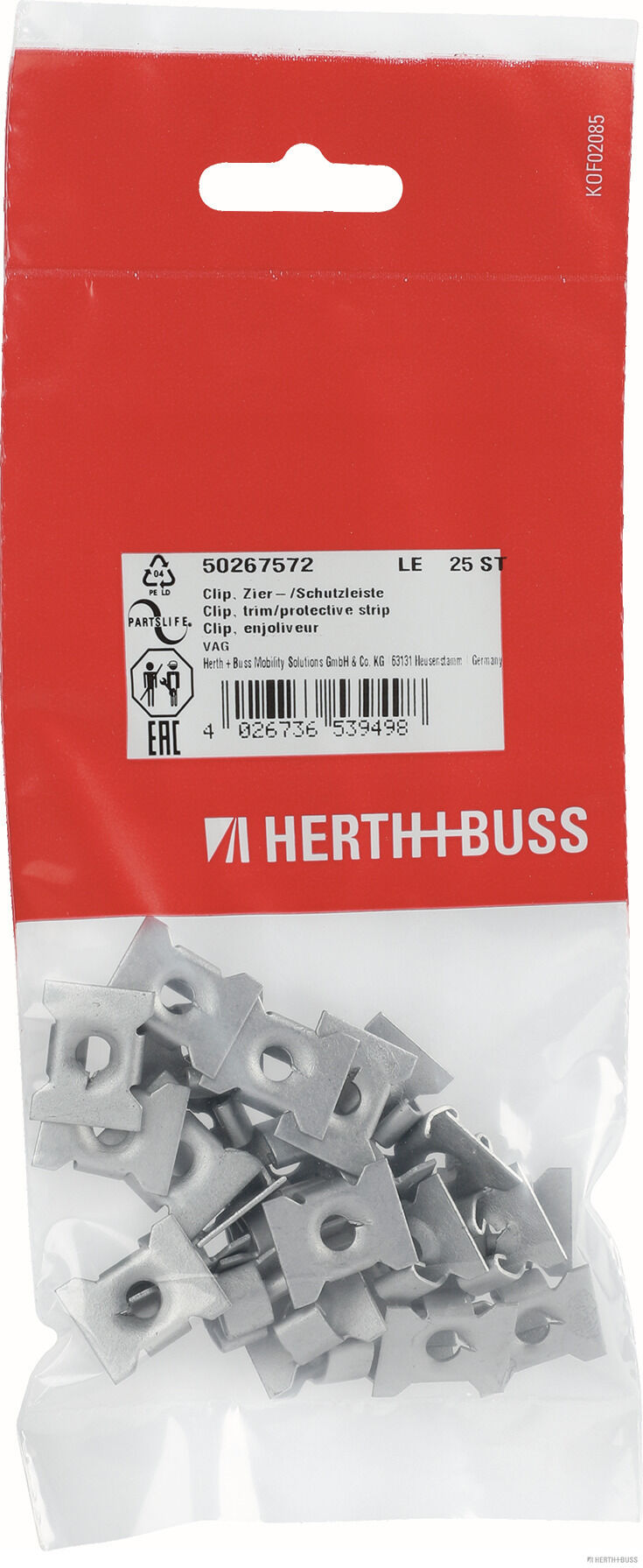 HERTH+BUSS ELPARTS Clips, side-/beskyttelseslister 50267572 motorside for LANCIA CUPRA