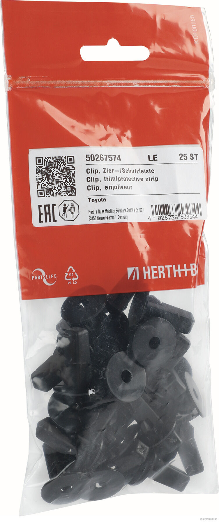HERTH+BUSS ELPARTS Clips, side-/beskyttelseslister 50267574 væg for LEXUS