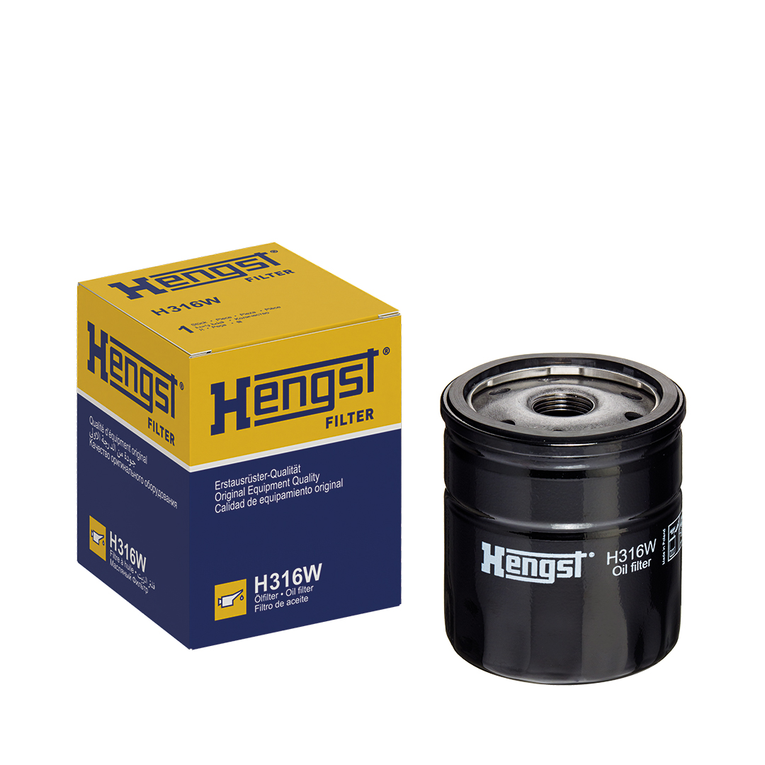 HENGST FILTER Oliefilter h316w Påskruet 93mm M20x1.5 for VAG