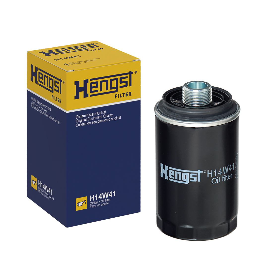 HENGST FILTER Oliefilter h14w41 Påskruet 143mm M27x1.5 for VAG