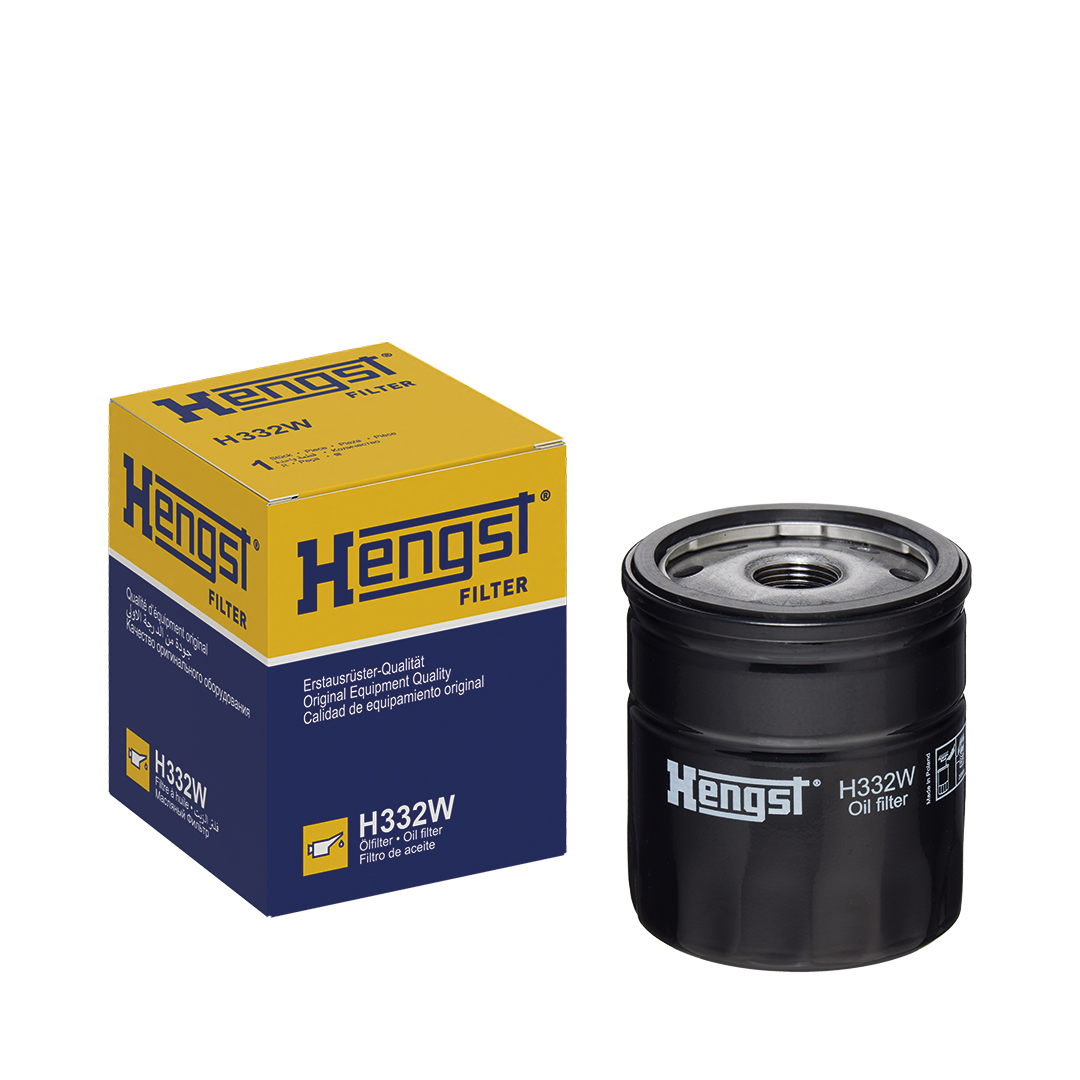 HENGST FILTER Oliefilter h332w Påskruet 89mm M20x1.5 for VAG