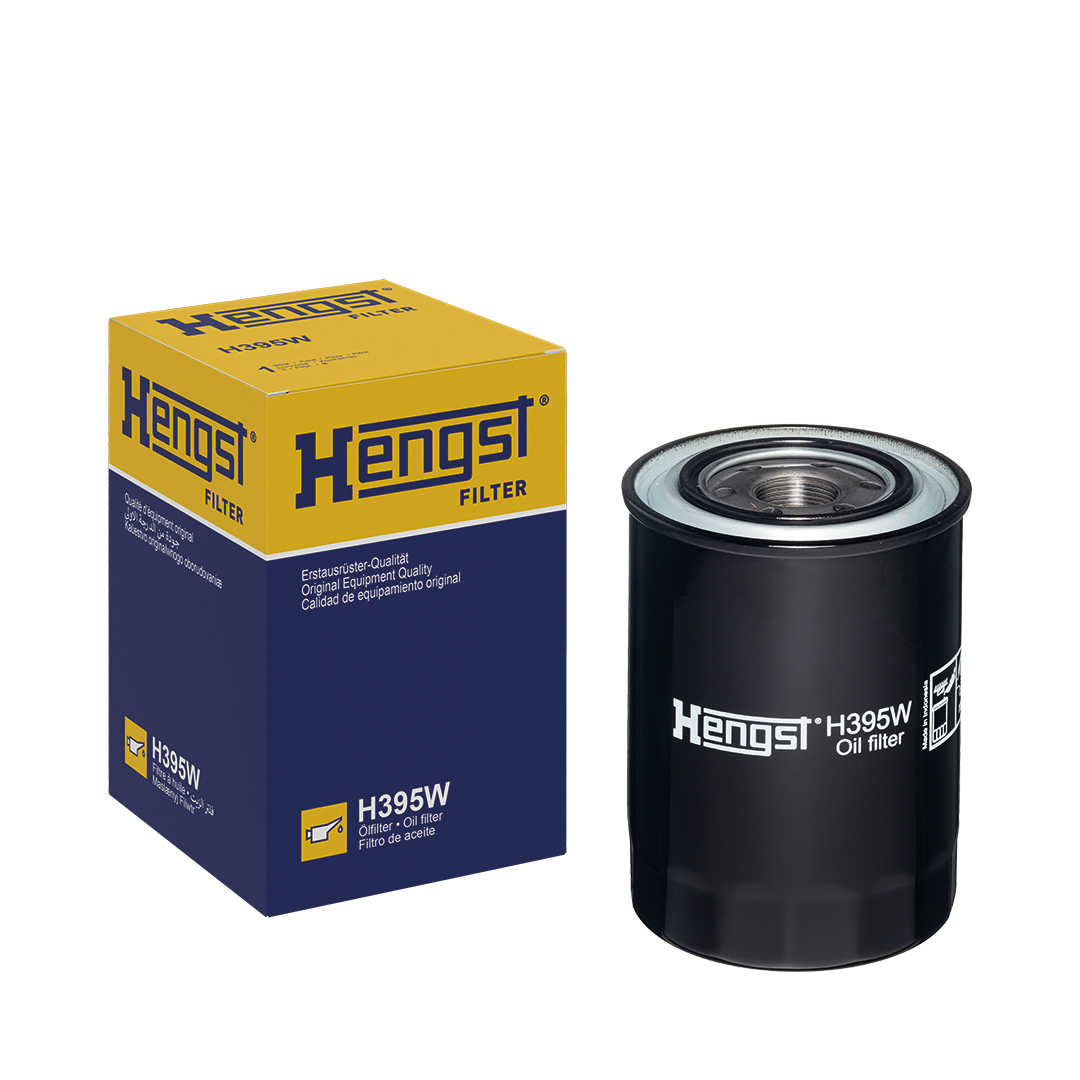 HENGST FILTER Oliefilter h395w Påskruet filter 152mm M26x1.5 for MERCEDES-BENZ FUSO (MITSUBISHI) MITSUBISHI