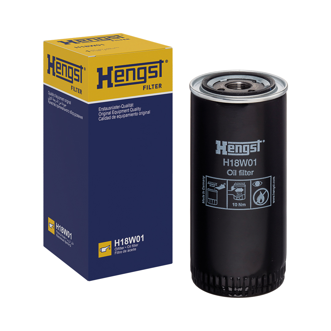 HENGST FILTER Oliefilter h18w01 Påskruet filter 211mm 1-12 UNF for DAF FIAT VOLVO VAG VM FORD GENERAL MOTORS RENAULT IVECO MITSUBISHI BMW MAN MERCEDE