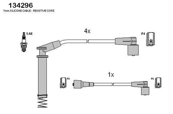 ASTEMO Tændkabelsæt 134296 for OPEL