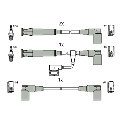 ASTEMO Tændkabelsæt 134805 for BMW