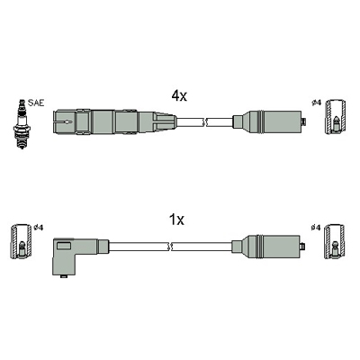 ASTEMO Tændkabelsæt 134831 for AUDI