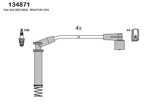 ASTEMO Tændkabelsæt 134871 for OPEL