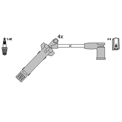 ASTEMO Tændkabelsæt 134966 for FORD
