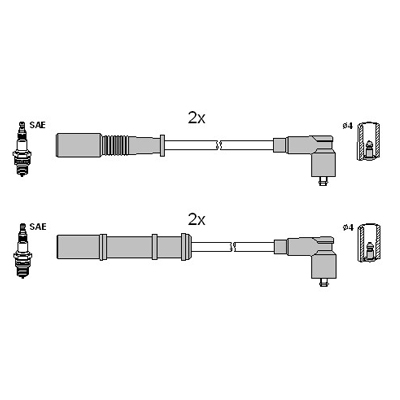 ASTEMO Tændkabelsæt 134972 for FORD FIAT