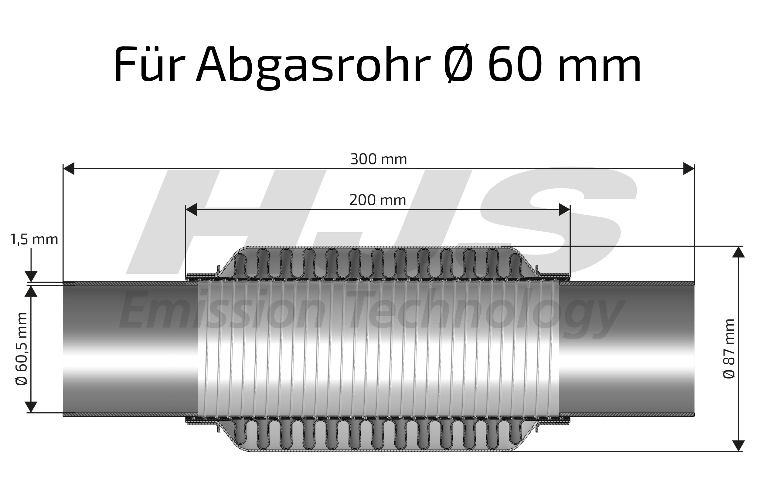 HJS Fleksrør, udstødningssystem 83008406