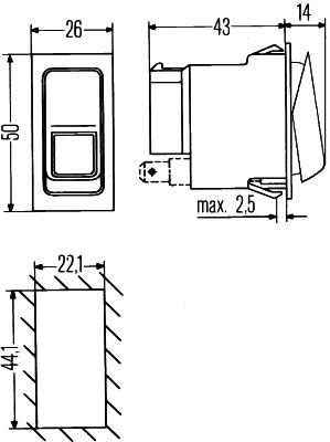 HELLA Afbryder 6eh007832022 for IVECO VW HOLDER