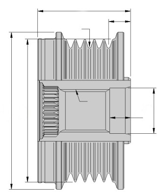 HELLA Generator friløbskobling 9xu358038601 for RENAULT