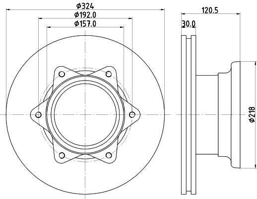 DON Bremseskive cvd571 324mm 30mm for MERCEDES-BENZ
