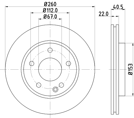 DON Bremseskive pcd11192 260mm 22mm for MERCEDES-BENZ